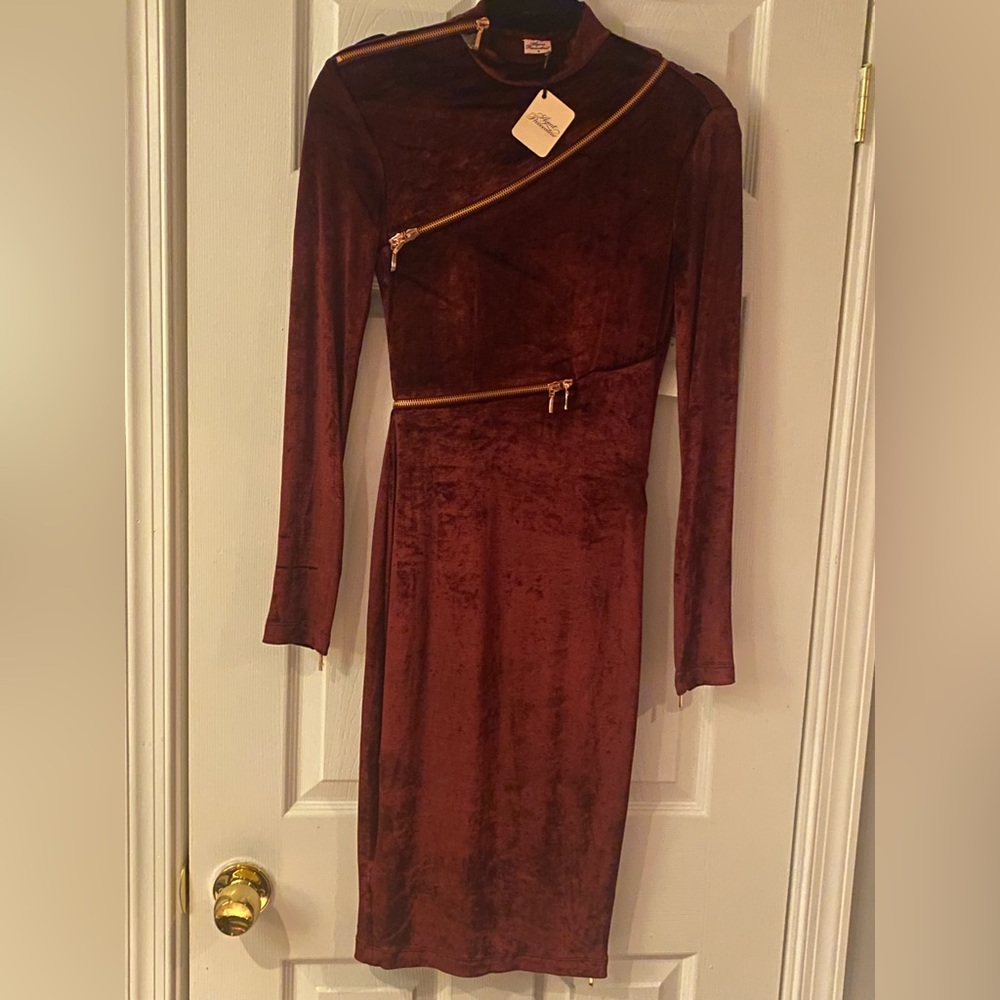 Burgundy Velvet Agent Provocateur Ruth Dress- NWOT
